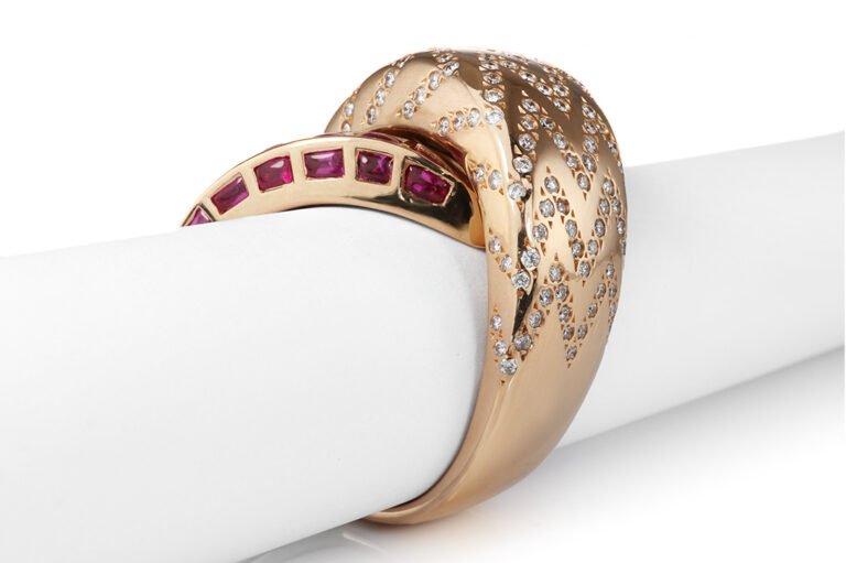 Ring VHERNIER Abbraccio 25 pink Saphir 207 Brillanten Rosegold IGI [BRORS 20757]