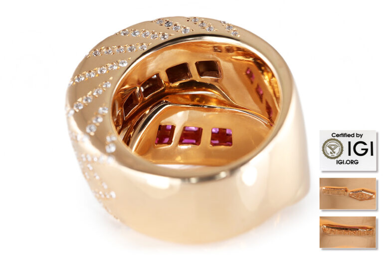 Ring VHERNIER Abbraccio 25 pink Saphir 207 Brillanten Rosegold IGI [BRORS 20757]
