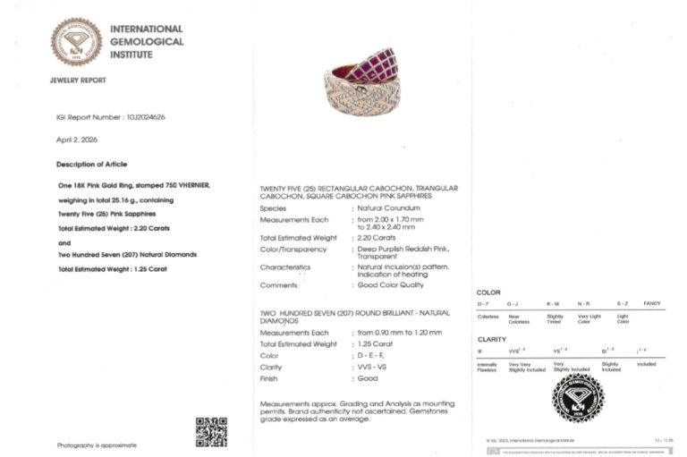 Ring VHERNIER Abbraccio 25 pink Saphir 207 Brillanten Rosegold IGI [BRORS 20757]
