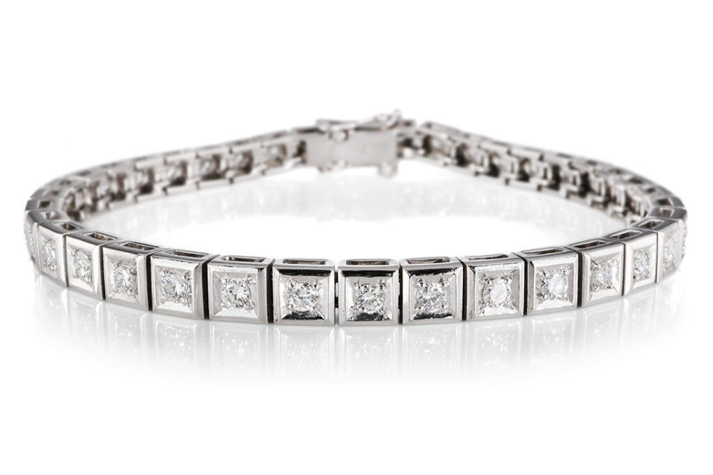Tennisarmband 38 Brillanten 2 ct D-E-F VVS-SI 2 Gold IGI 19,5 cm [BRORS 20760]
