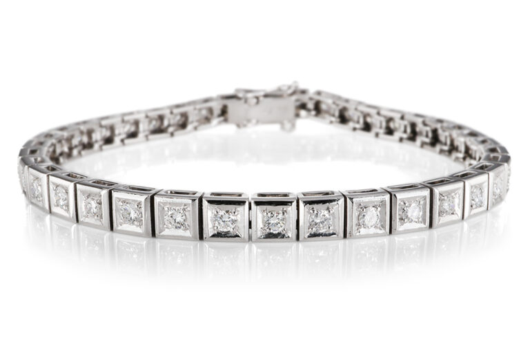 Tennisarmband 38 Brillanten 2 ct D-E-F VVS-SI 2 Gold IGI 19,5 cm [BRORS 20760]