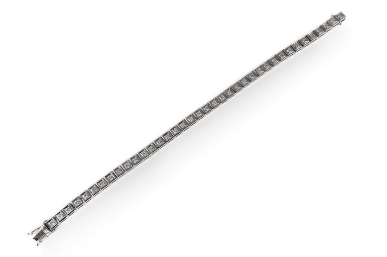 Tennisarmband 38 Brillanten 2 ct D-E-F VVS-SI 2 Gold IGI 19,5 cm [BRORS 20760]