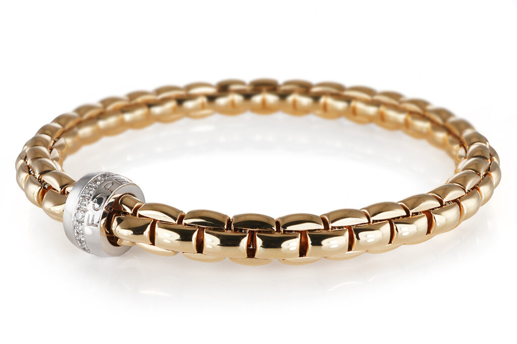 Fope Flexit Armband 18 Brillanten ca 0,18 ct TW/VS Gold L.17-21 cm [BRORS 20761]