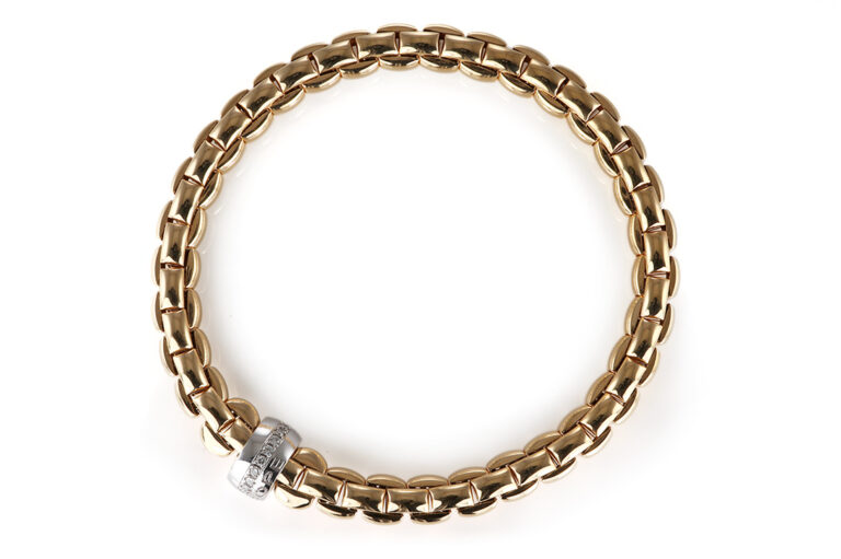 Fope Flexit Armband 18 Brillanten ca 0,18 ct TW/VS Gold L.17-21 cm [BRORS 20761]