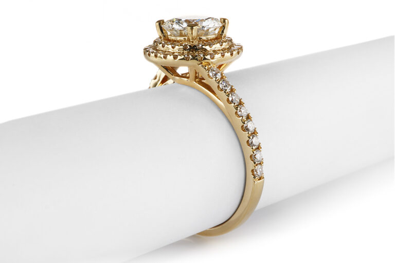 Ring Brillant Einkaräter G/SI2 + 63 Brillanten 750 Gold DPL Gr 54 [BRORS 20785]