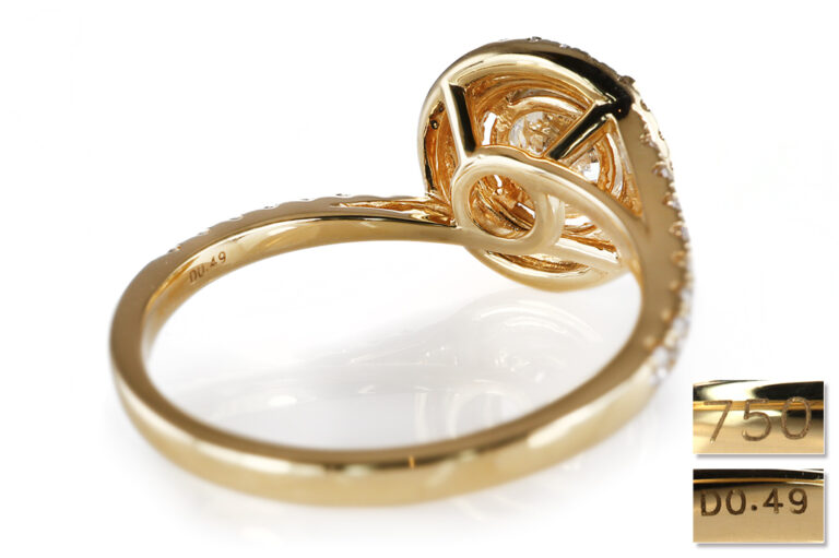 Ring Brillant Einkaräter G/SI2 + 63 Brillanten 750 Gold DPL Gr 54 [BRORS 20785]