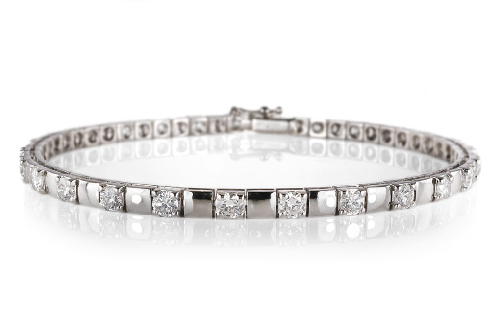 Armband 27 Brillanten 3,3 ct ct TW/VS-SI 750 Weißgold IGI 20 cm [BRORS 20793]