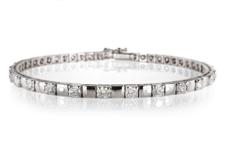 Armband 27 Brillanten 3,3 ct ct TW/VS-SI 750 Weißgold IGI 20 cm [BRORS 20793]