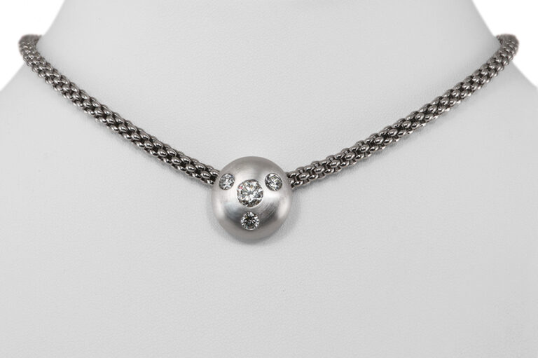 Fope Kette m. Anhänger (nicht von Fope) 4 Brillanten ca 1,2 ct 750 [BRORS 20810]