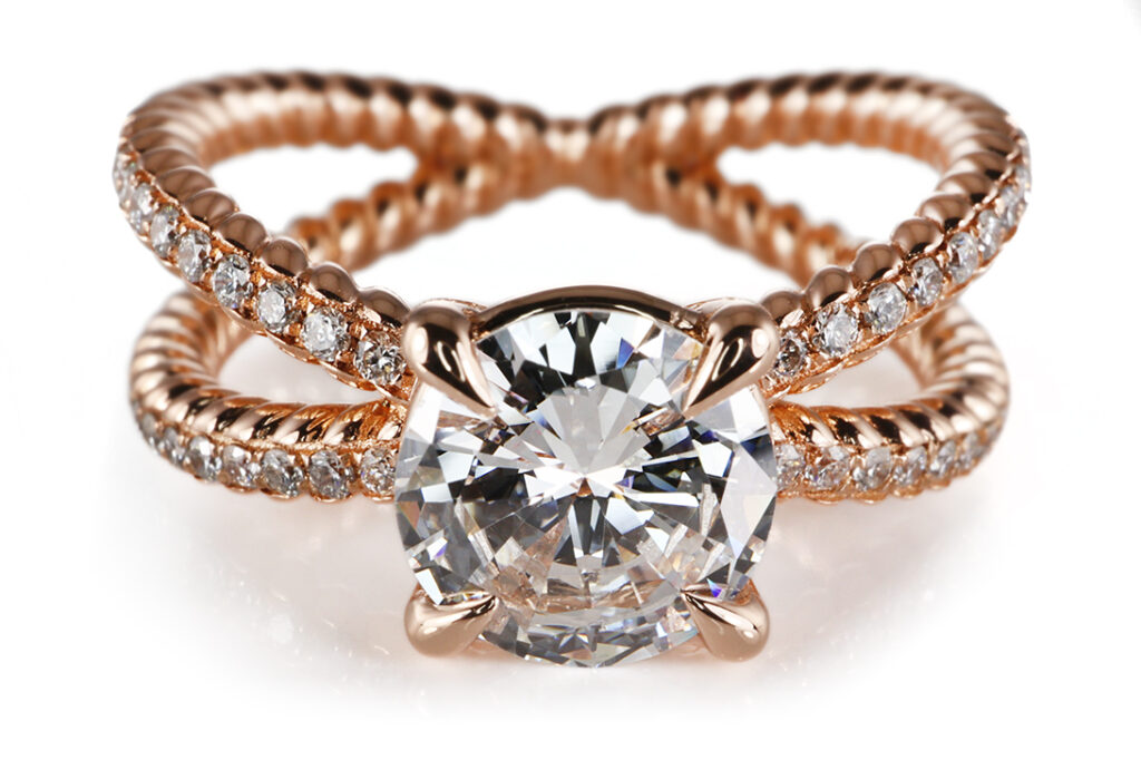 Ring 1 Brillant 1,23 ct F/VS 2 + 40 Brillanten 750 Gold DPL Gr. 54 [BRORS 20819]