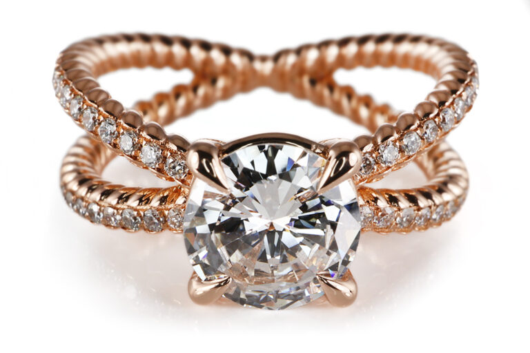 Ring 1 Brillant 1,23 ct F/VS 2 + 40 Brillanten 750 Gold DPL Gr. 54 [BRORS 20819]