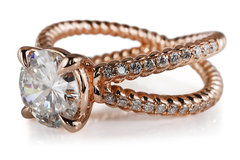Ring 1 Brillant 1,23 ct F/VS 2 + 40 Brillanten 750 Gold DPL Gr. 54 [BRORS 20819]