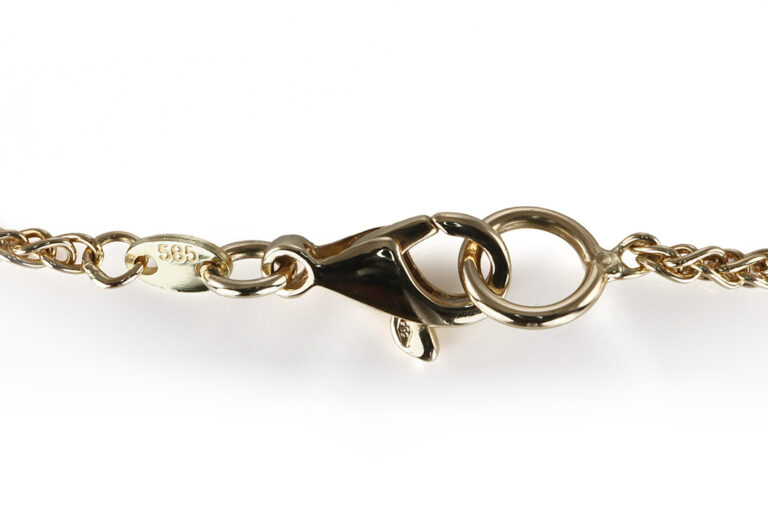 Kette Anhänger Diamanten + Saphire + Salzwasserperlen Gelbgold IGI [BRORS 20831]