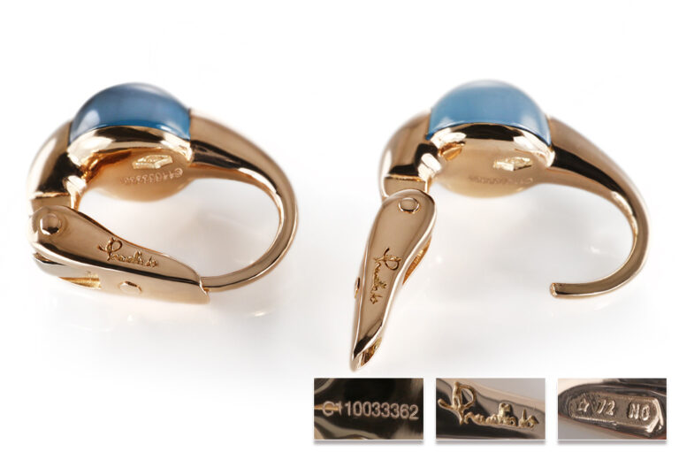 Pomellato Ohrringe M’ama non M’ama London Blue Topas 750 Gelbold [BRORS 20842]