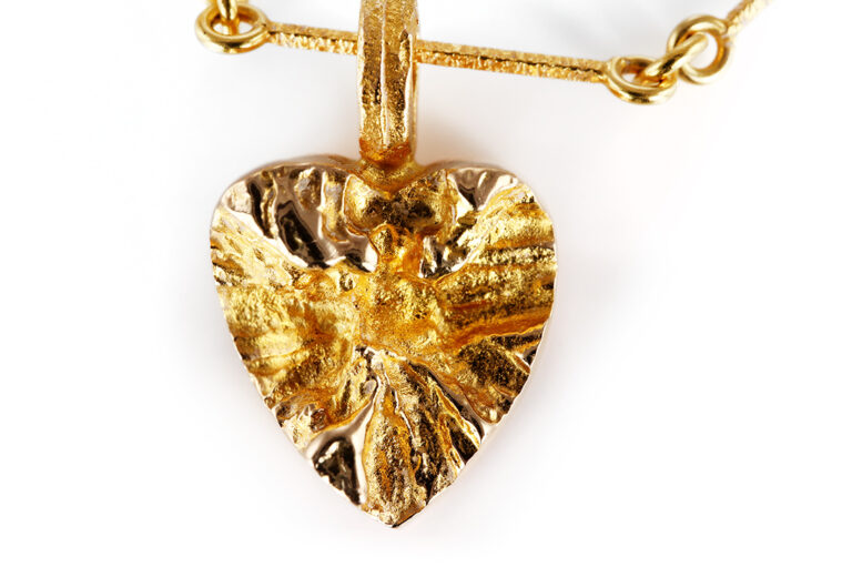 Collier Lapponia Björn Weckström HERZ vintage 1978 585 Gelbgold [BRORS 20845]