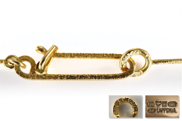 Collier Lapponia Björn Weckström HERZ vintage 1978 585 Gelbgold [BRORS 20845]