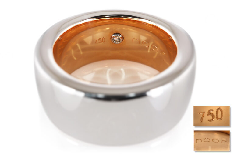 Ring NOOR *Hidden Diamond* 1 Brillant TW/VVS 750 Weiß Rose Gr 55 [BRORS 20851]