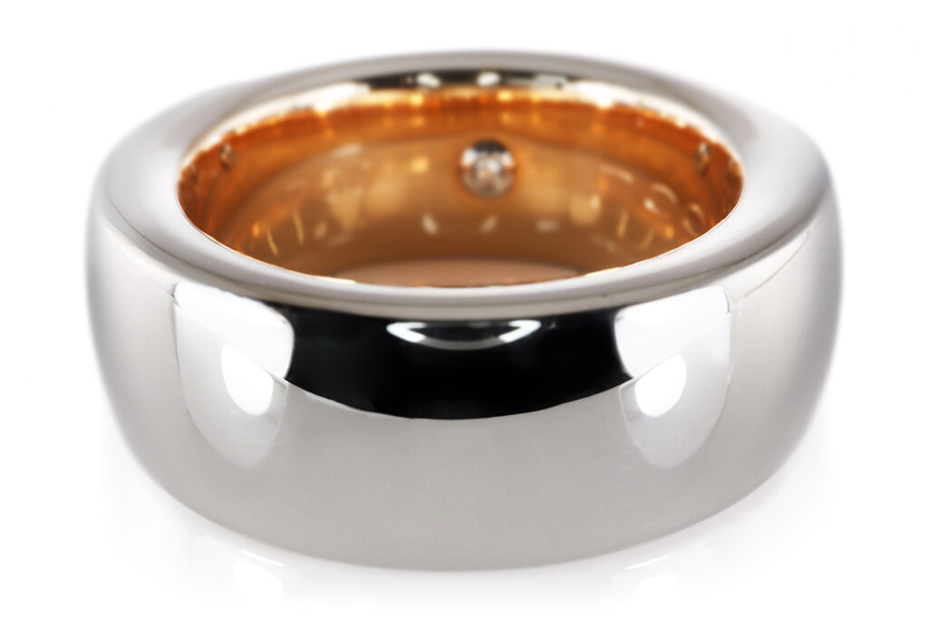 Ring NOOR *Hidden Diamond* 1 Brillant TW/VVS 750 Weiß Rose Gr 55 [BRORS 20852]