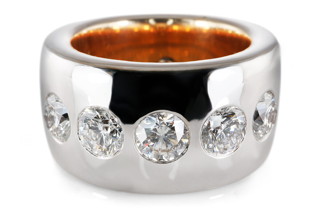 Ring NOOR *Hidden Diamond* 6 Brillanten 2,0 ct TW/VS 750 Gold Gr54 [BRORS 20854]