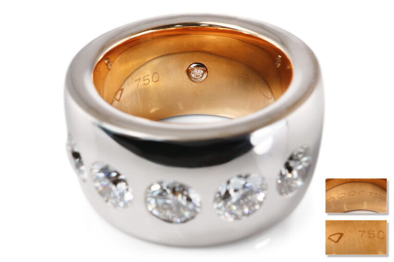 Ring NOOR *Hidden Diamond* 6 Brillanten 2,0 ct TW/VS 750 Gold Gr54 [BRORS 20854]