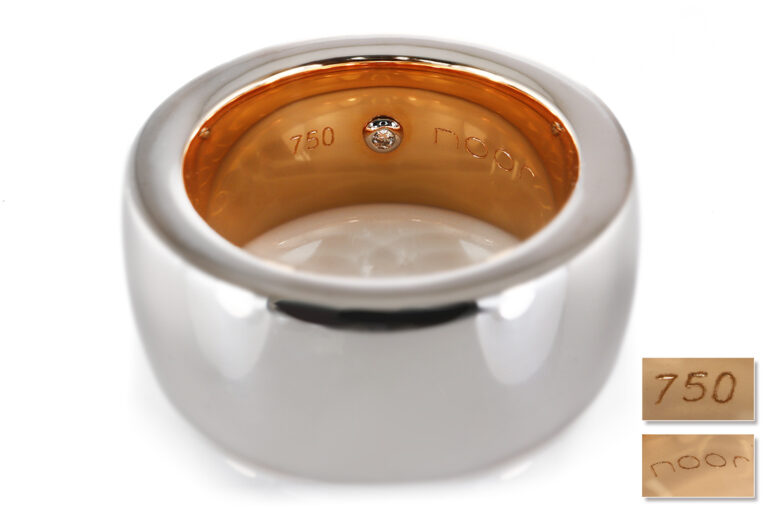 Ring NOOR *Hidden Diamond* 1 Brillant TW/VVS 750 Weiß Rose Gr 55 [BRORS 20855]