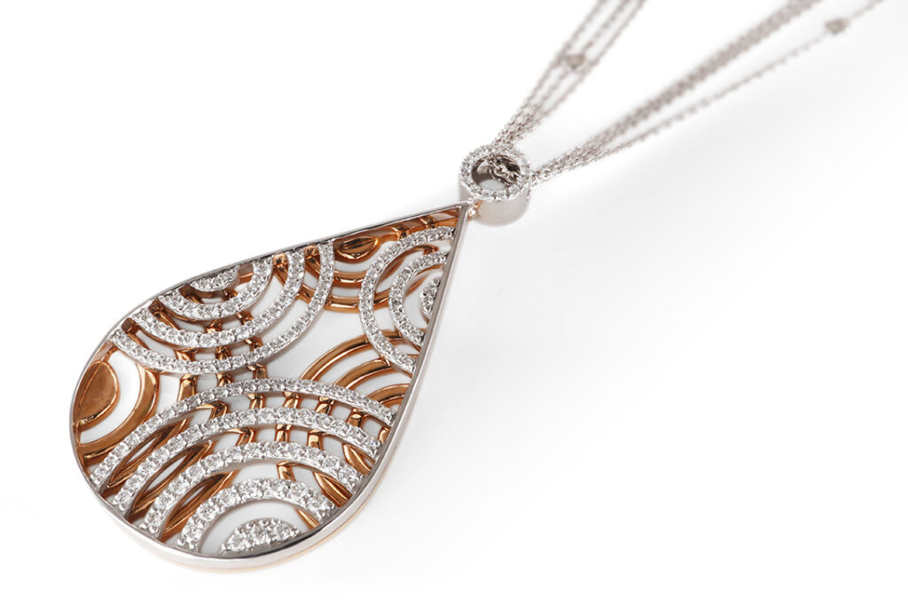 Kette Anhänger Leo Wittwer 150 Brillanten ca 0,99ct TW/VS 750 Gold [BRORS 20858]