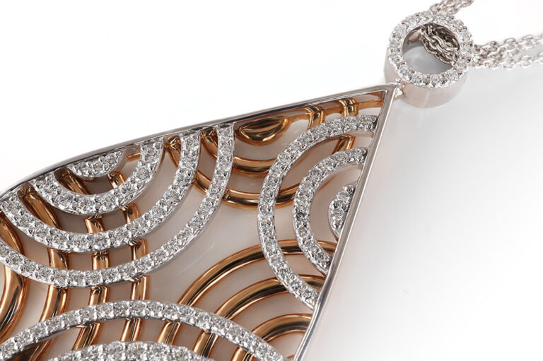 Kette Anhänger Leo Wittwer 150 Brillanten ca 0,99ct TW/VS 750 Gold [BRORS 20858]