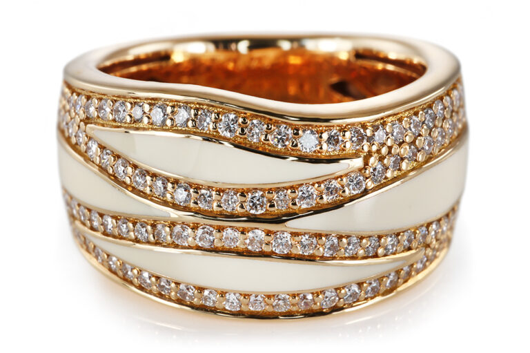 Ring Leo Wittwer 112 Brillanten ca 0,7 ct TW/VS 750 Gelbgold Gr 58 [BRORS 20859]