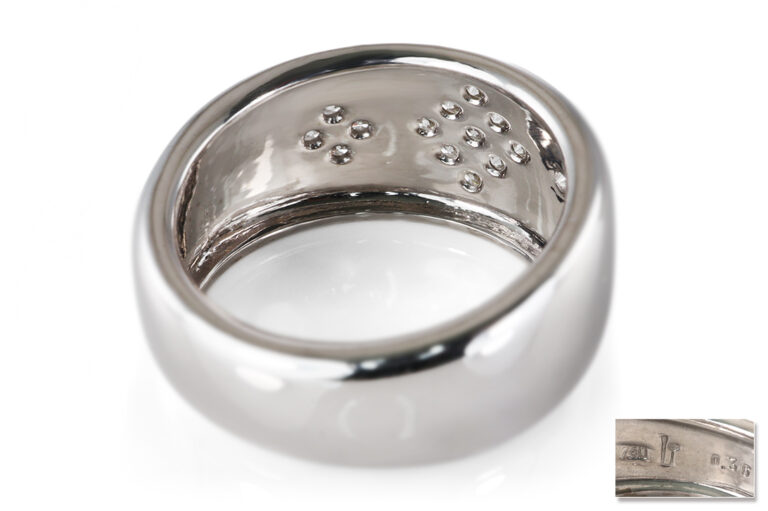 Ring 17 Brillanten ca 0,36 ct TW/VS 750 Weißgold Gr 58 [BRORS 20860]