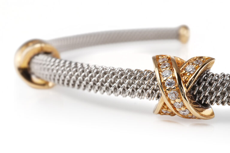 Armreif Leo Wittwer 13 Brillanten TW/VS 750 Gelbgold Weißgold [BRORS 20861]