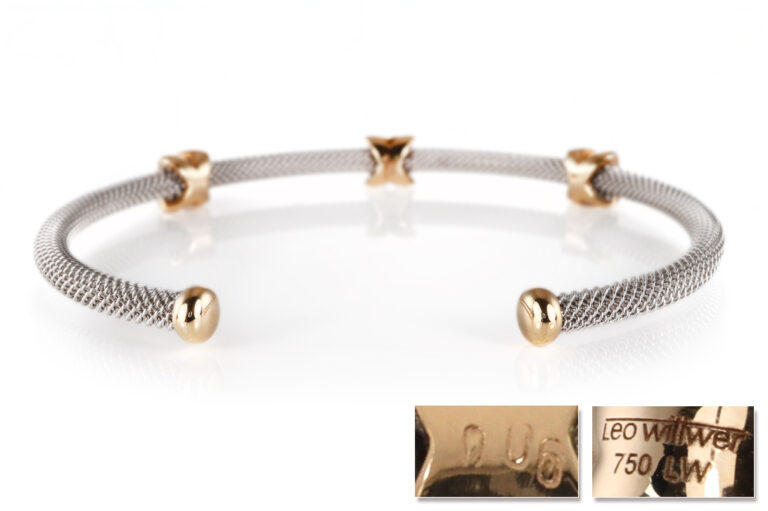 Armreif Leo Wittwer 13 Brillanten TW/VS 750 Gelbgold Weißgold [BRORS 20861]