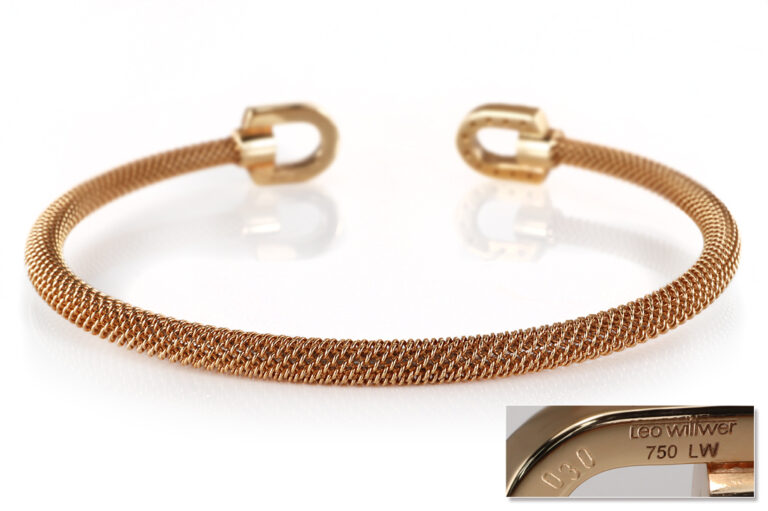 Armreif Leo Wittwer 10 Brillanten ca 0,3 ct TW/VS 750 Gelbgold [BRORS 20862]
