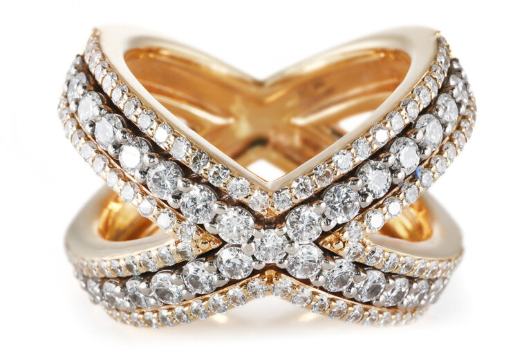 Ring Leo Wittwer 93 Brillanten ca 1,65 ct TW/VS 750 Gelbold Gr 52 [BRORS 20864]