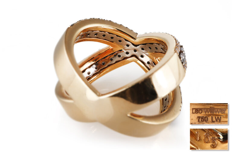 Ring Leo Wittwer 93 Brillanten ca 1,65 ct TW/VS 750 Gelbold Gr 52 [BRORS 20864]