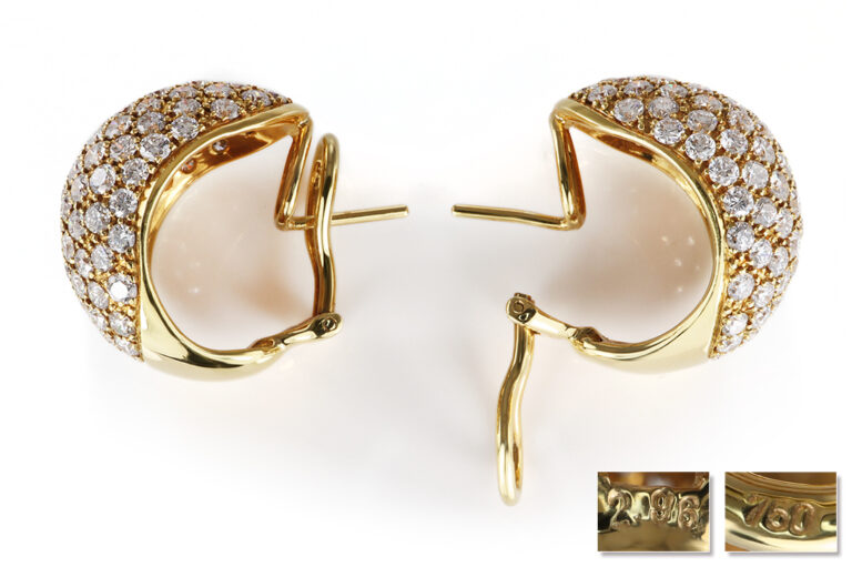 Ohrstecker 170 Brillanten ca 5,96 ct ! TW/VS 750 Gelbgold [BRORS 20865]