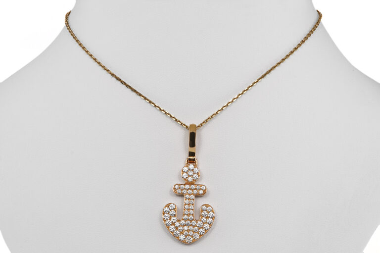 Anhänger *Anker* 52 Brillanten ca 2,1ct TW/VS 750 Rosegold [BRORS 20872]
