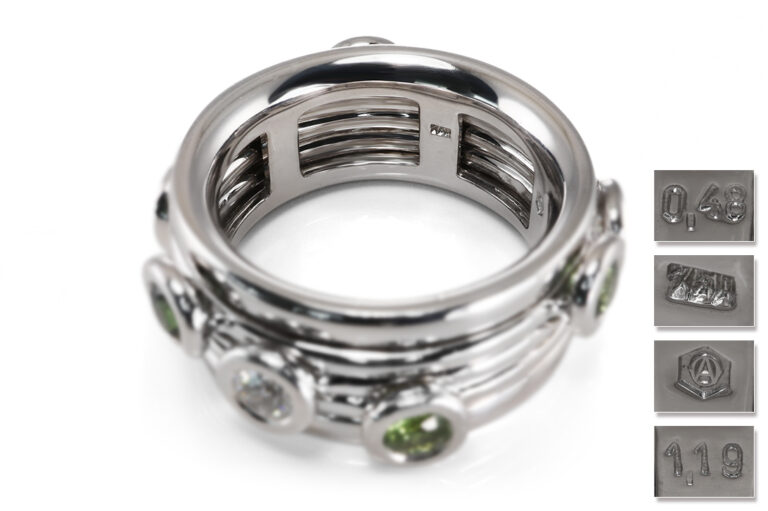 Ring A.ODENWALD TWIST 6 Saphire 3 Brillanten 750 Weißgold [BRORS 20879]