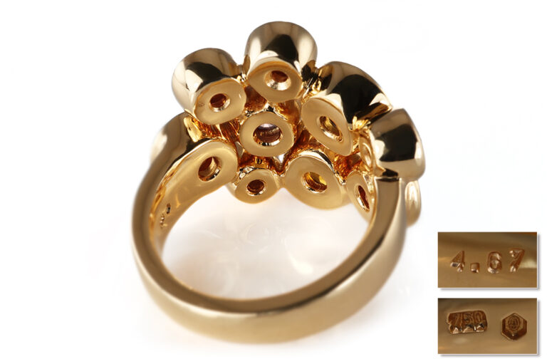 Ring A.ODENWALD MELODY 9 bunte Saphire 750 Gelbgold Gr 56 [BRORS 20882]