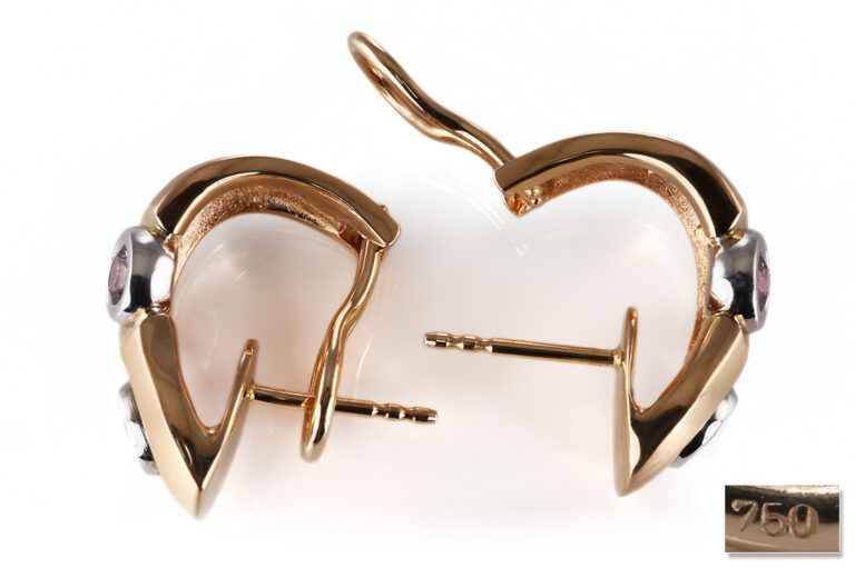 Ohrstecker A.ODENWALD TANGO 4 bunte Saphire 0,74 ct 750 Gelbgold [BRORS 20886]