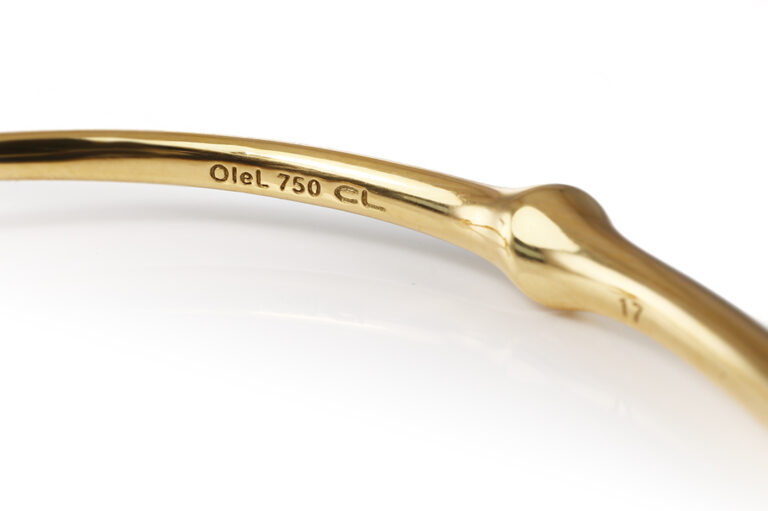 NEU Armreif Ole Lynggaard NATURE Mondstein 750 Gelbgold Gr.17 [BRORS 20889]