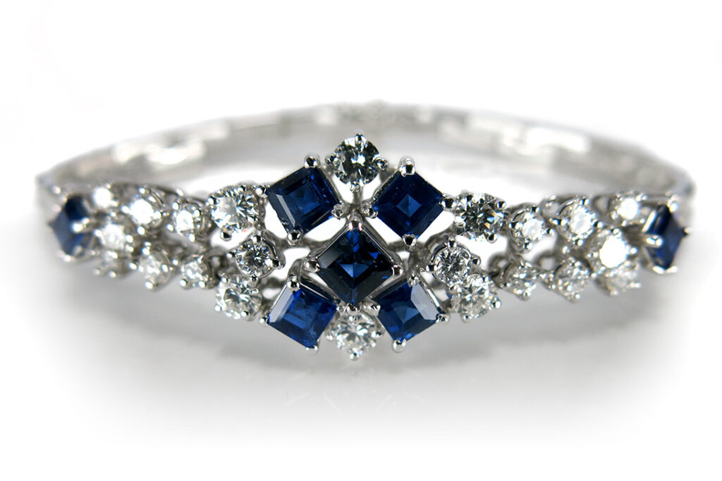 Armband Brillanten ca 2,0 ct TW+/VVS Saphire ca 2,65 ct 750 [BRORS 11324]