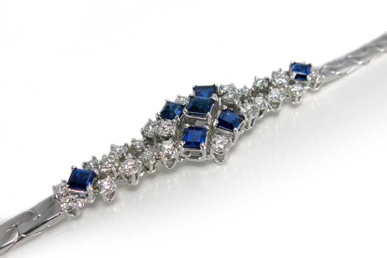Armband Brillanten ca 2,0 ct TW+/VVS Saphire ca 2,65 ct 750 [BRORS 11324]