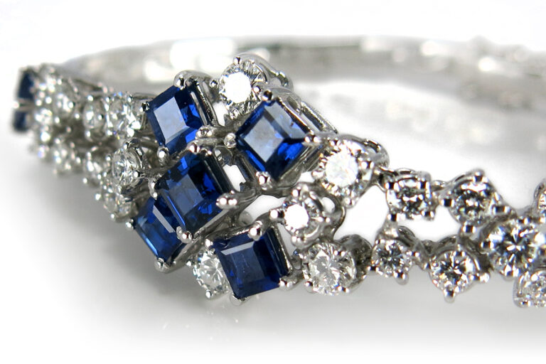 Armband Brillanten ca 2,0 ct TW+/VVS Saphire ca 2,65 ct 750 [BRORS 11324]