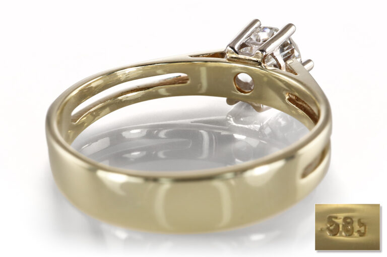 Ring Solitär Brillant ca. 0,55 ct River/VS2 585 Gold Gr. 51 IGI [BRORS 20504]