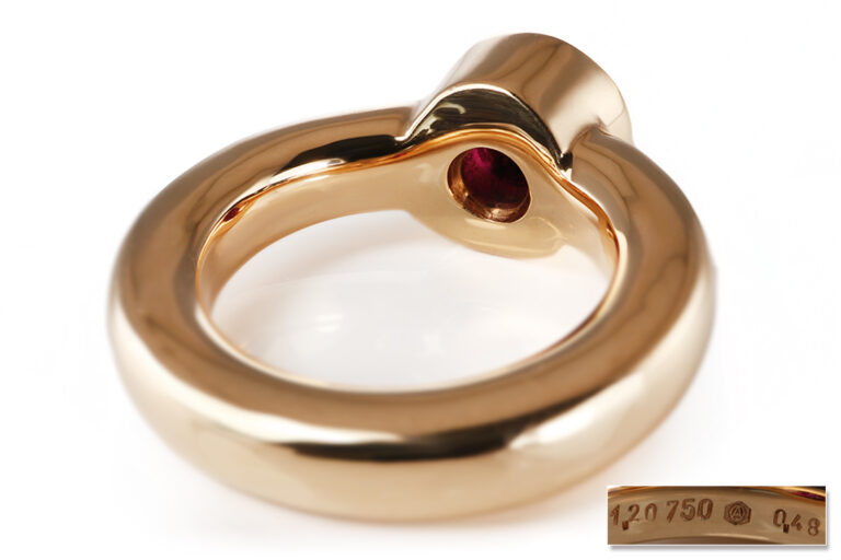 Ring A.ODENWALD 1 Rubin 1,2 ct + 6 Brillanten 750 Gelbgold Gr 56 [BRORS 20878]