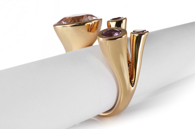 Ring A.ODENWALD Karlotta Morganit Saphire unbehandelt 750 Rosegold [BRORS 20880]