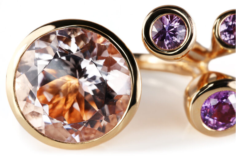 Ring A.ODENWALD Karlotta Morganit Saphire unbehandelt 750 Rosegold [BRORS 20880]