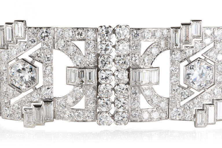 Antikes Armband 340 Diamanten 37,7Karat! Platin IGI 18 cm [BRORS 20890]