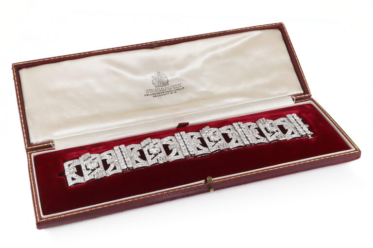 Antikes Armband 340 Diamanten 37,7Karat! Platin IGI 18 cm [BRORS 20890]