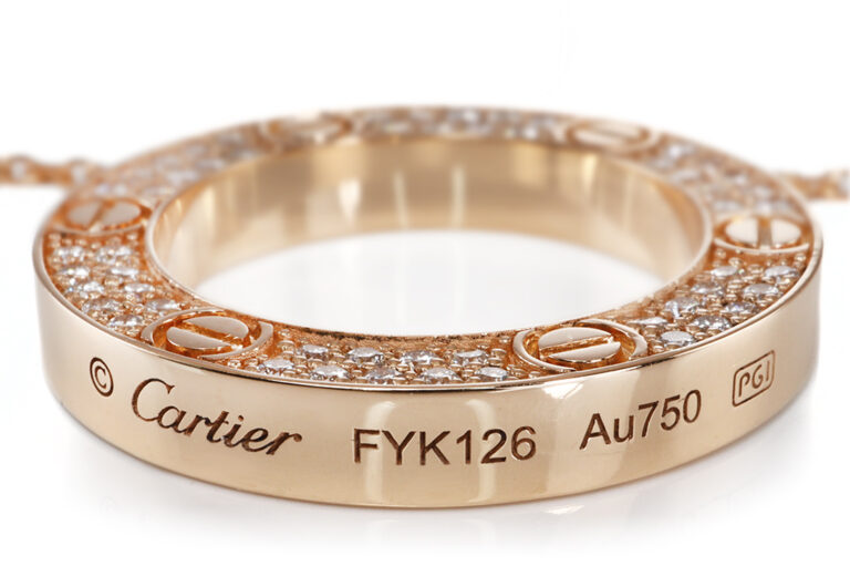 Cartier Kette Anhänger LOVE 54 Brillanten von Cartier überholt Box [BRORS 20900]